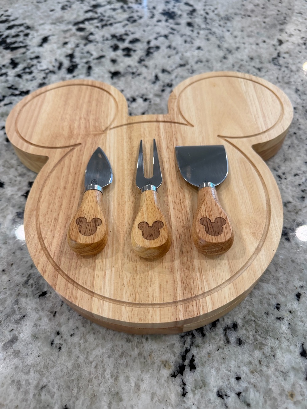 Disney Charcuterie Board with Utensils in Drawer Never used